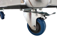 2 roulettes pivotantes avec frein et 2 sans frein