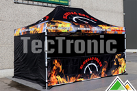 Barnum personnalisé pour elkedag-bbq.be - impression de la bâche de toit et d'une demi-paroi