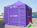 Tente pliante 3x3 en pleines couleurs pour Beobank