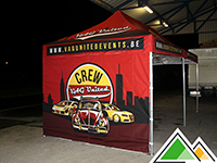 Tente publicitaire imprimée en pleines couleurs 3x6 pour VAG United