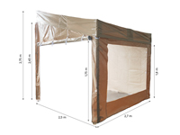 Dimensions de la tente de façade